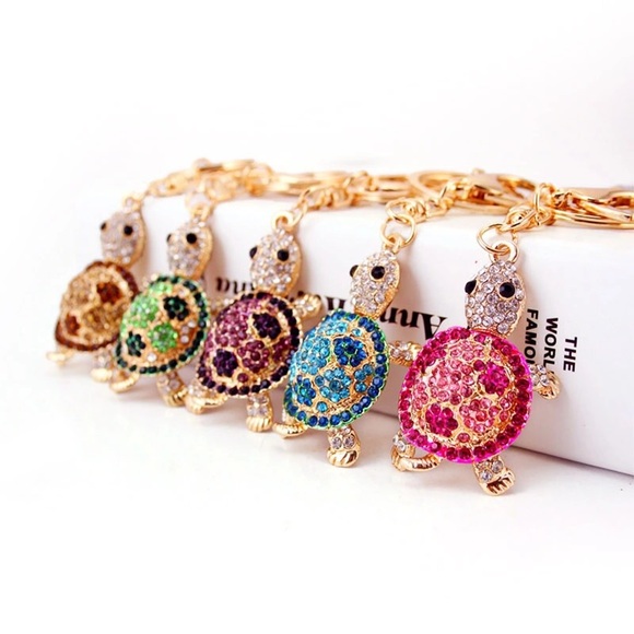 Real Crystal Tortoise Keychain. - Picture 2 of 4